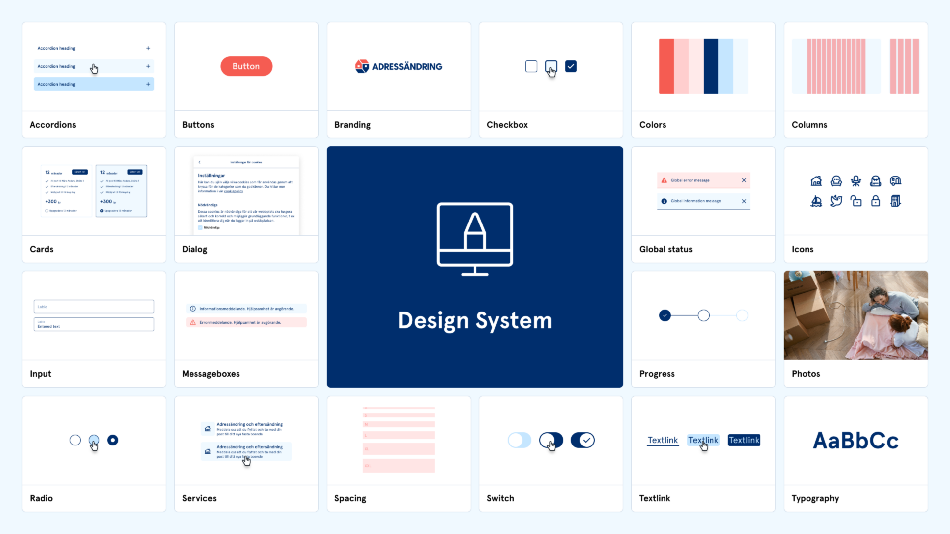 Designsystem för Adressändring.