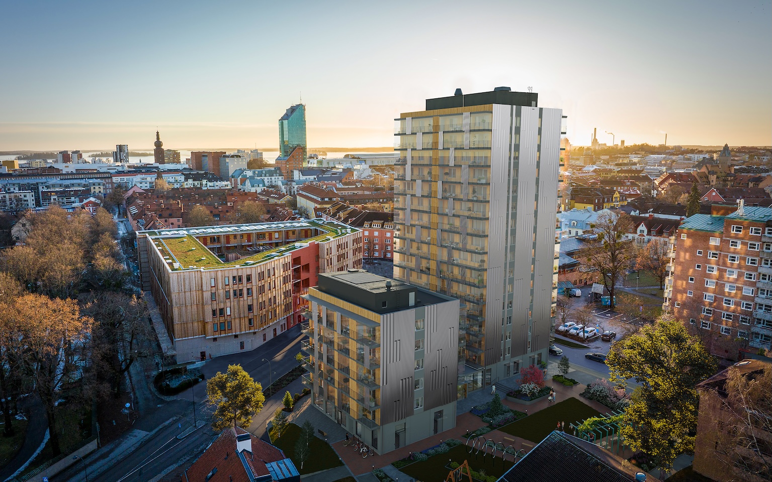 Bostadsområde i Västerås. Flerbostadshus.