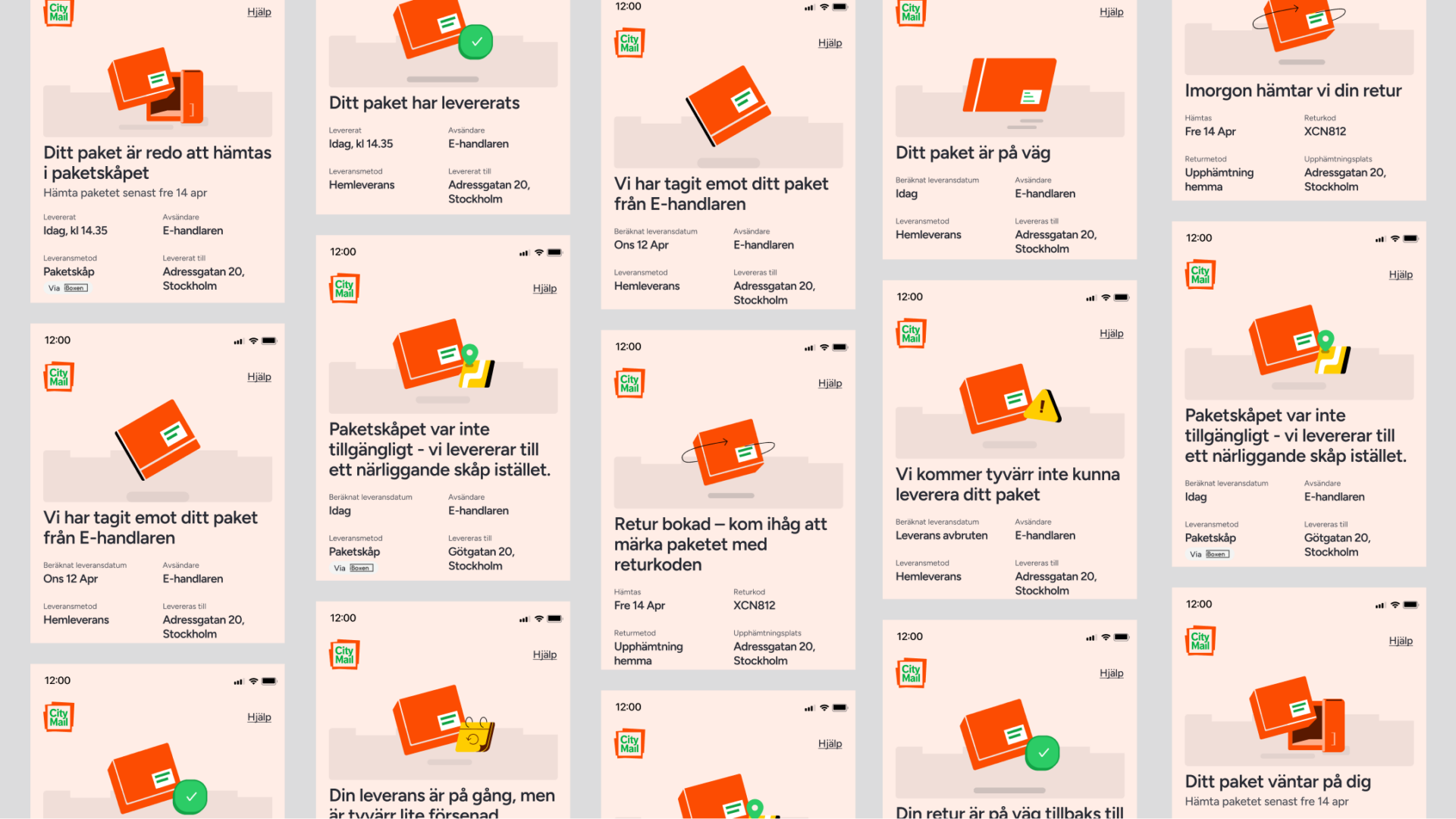 Collage av vyer Citymail