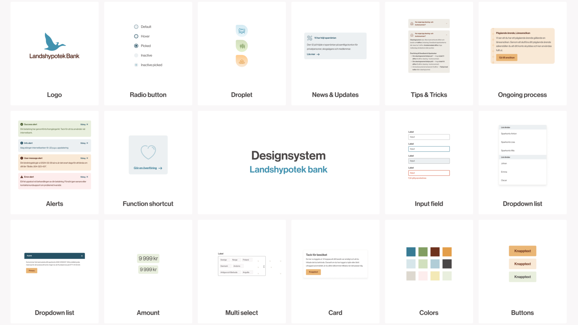 Utklipp med exempel från designsystemet