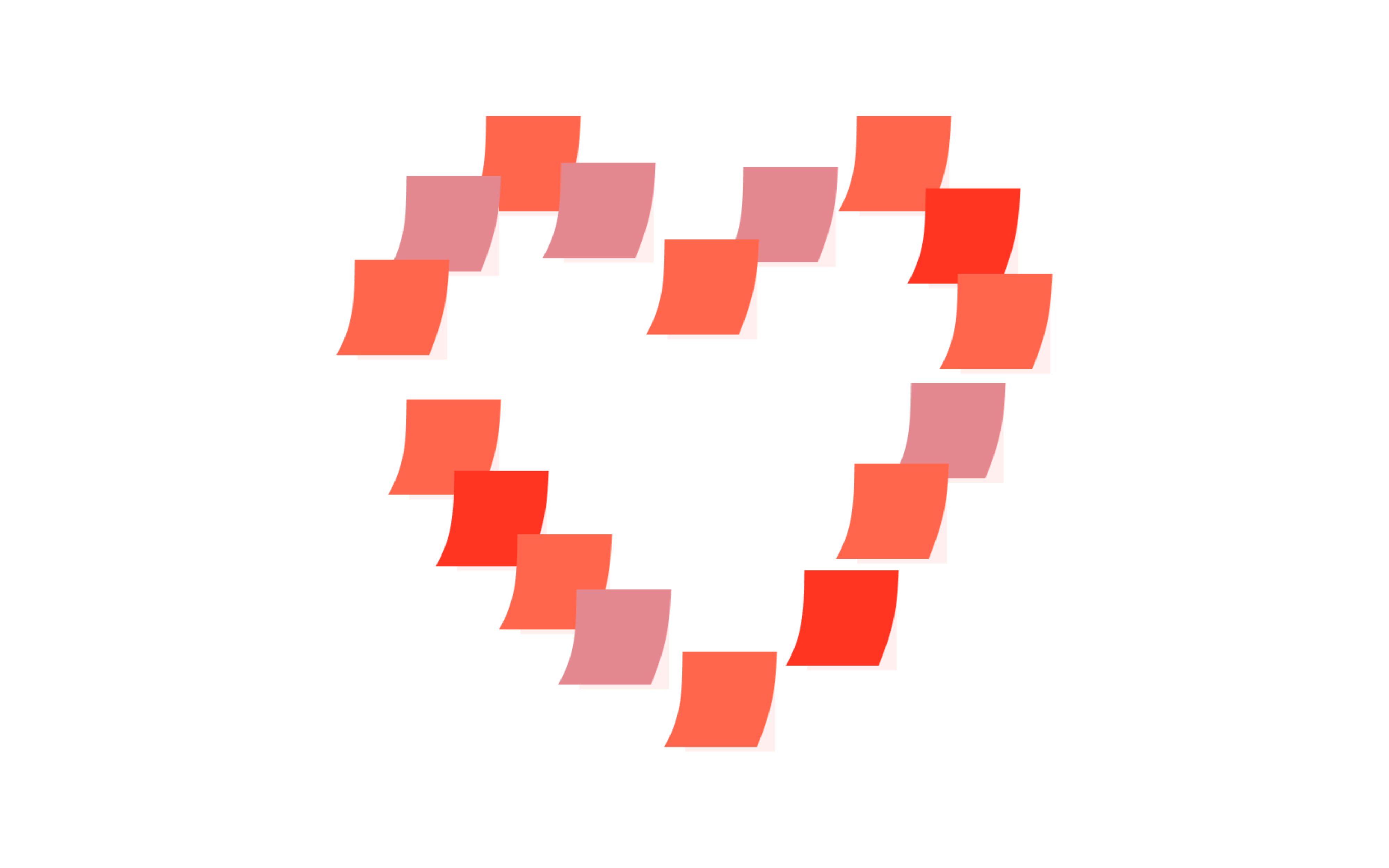 Postits formade som ett hjärta